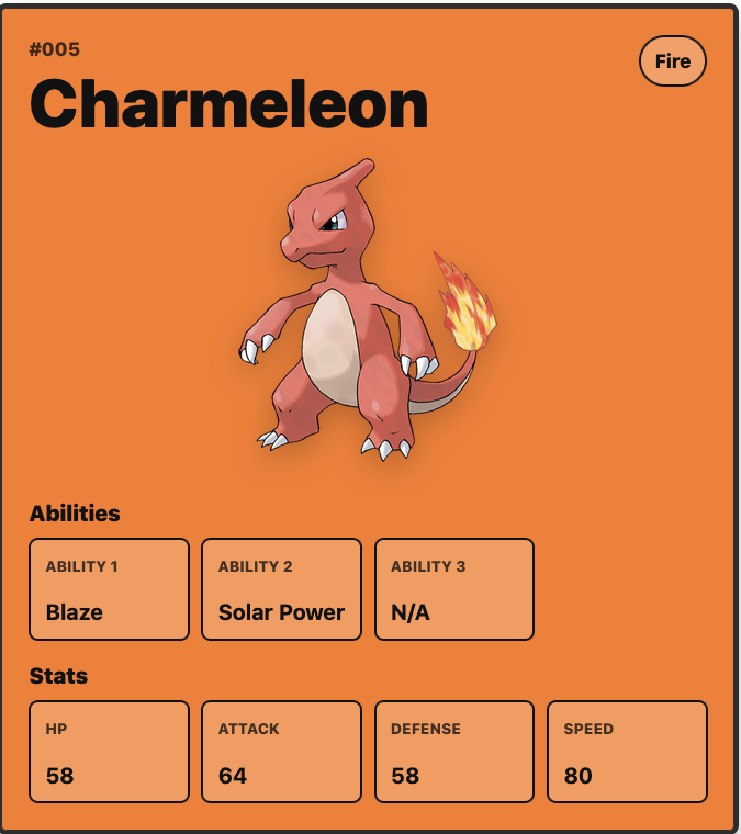 Pokédex app showing Primeape search result with Pokémon stats and abilities
